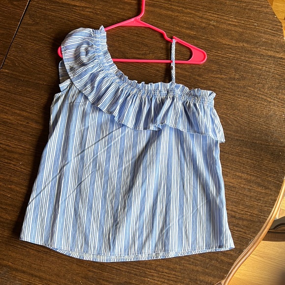 Sweet Wanderer Tops - SWEET WANDERER TOP BLUE WHITE STRIPE SIZE LARGE